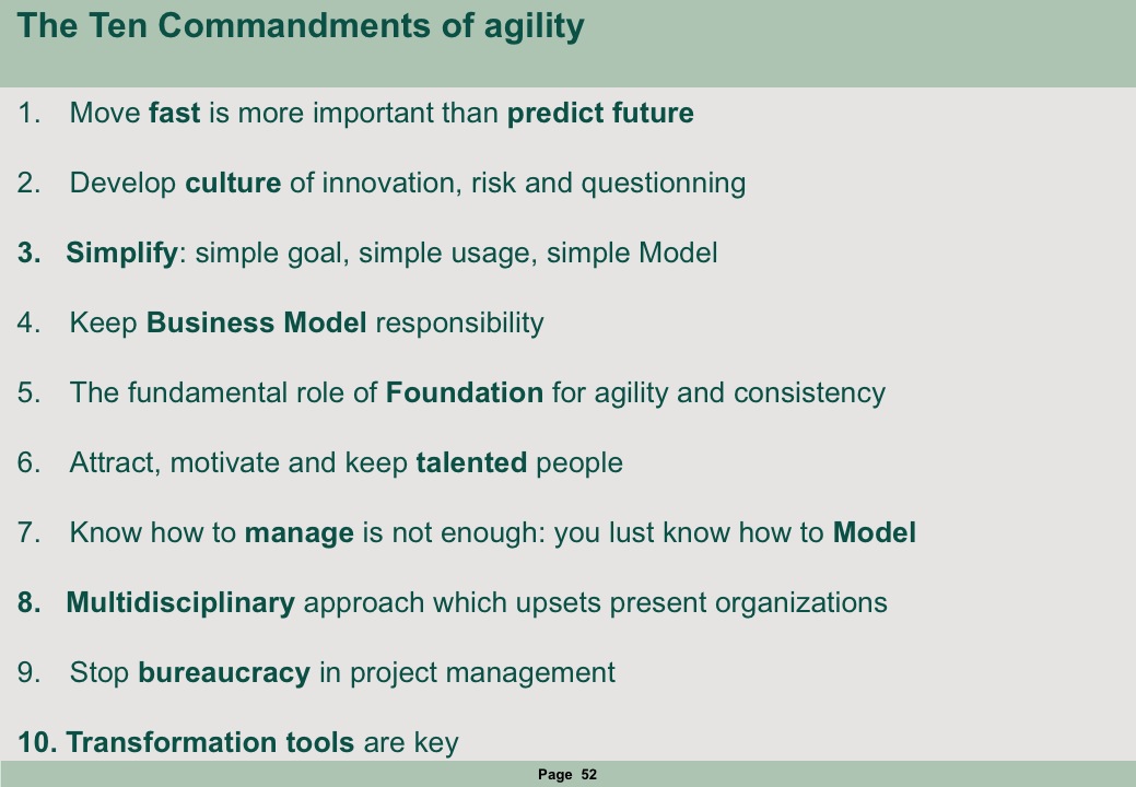 The 10 commendements of agility